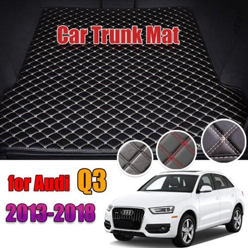 Leather Car Trunk Mat For Audi Q3 2013-2018 Cargo Liner Accessories Interior Boot