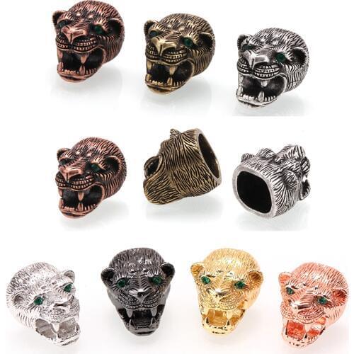 Leopard bead Micro Pave CZ Bead Clear Cubic Zirconia Antique Copper beads for making jewelry diy Bracelet necklace paracord Bead