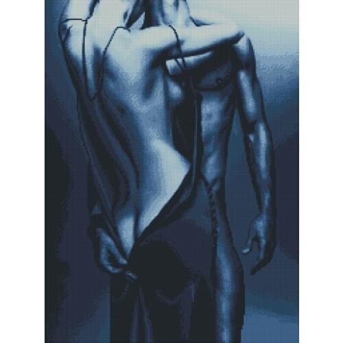 Top Quality Lovely Hot Sell Counted Cross Stitch Kit Make Love Naked Lover Couple Sexy Sex