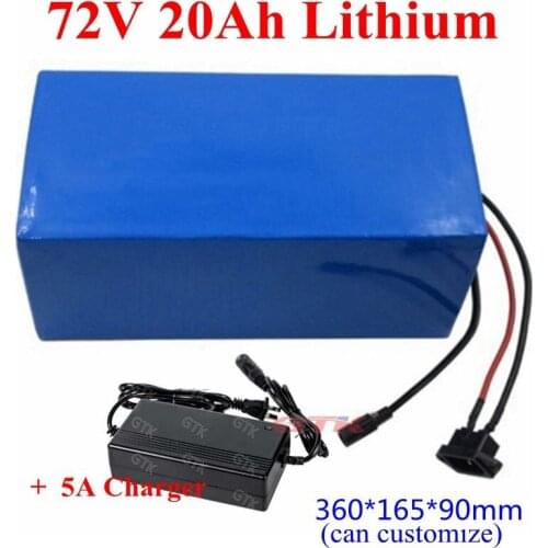 GTK Power 72v 20Ah lithium li ion battery BMS 20S for 72v electric motorcycle e-scooter forklift++84V 5A Charger