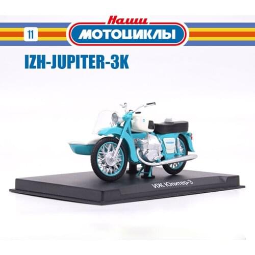 Diecast 1/43 Scale Soviet Three-round Cross-fire Motorcycle IZH JUPITER 3K Collection Alloy Car Model Static Scene Display Toys