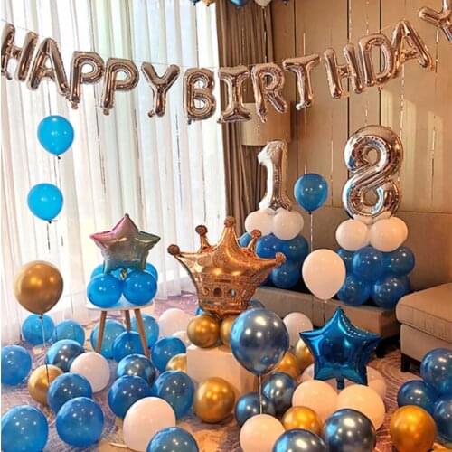 Boy gorl 18th Birthday Balloons Happy Birthday Balloons 18 Years old Birthday Anniversary Party Decoration 18 theme Party Decor