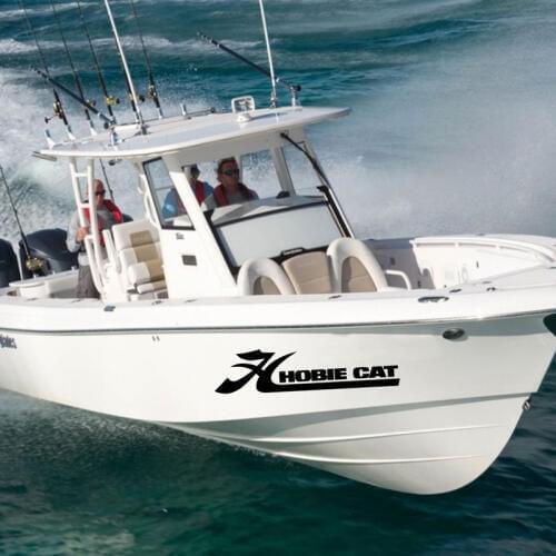 Set of 2 Decals For Hobie Cat Sailing Boat Vinyl Stickers Removable Waterproof Decals For Racing Sport Beach Boat Decoration