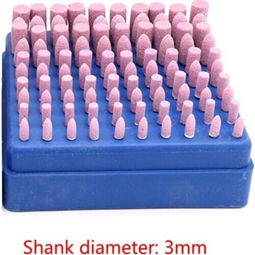 100pcs/box Polishing Head Abrasive Mounted Stone Rotary Electric Drill Grinding Stone Wheel Tools Accessories