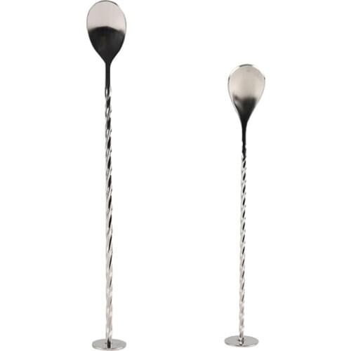 Stainless Steel Cocktail Bar Spiral Pattern Drink Shaker Muddler Stirrer Twisted Mixing Spoon Kitchen Tableware Bar Gadge