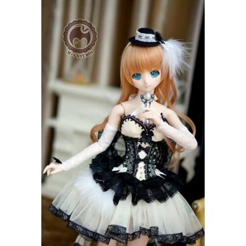 NEW Magic girl Black white skirt retro dress European skirt 1/3 DD DY AE AS SD16 1/4 MSD MDD BJD Doll Clothes