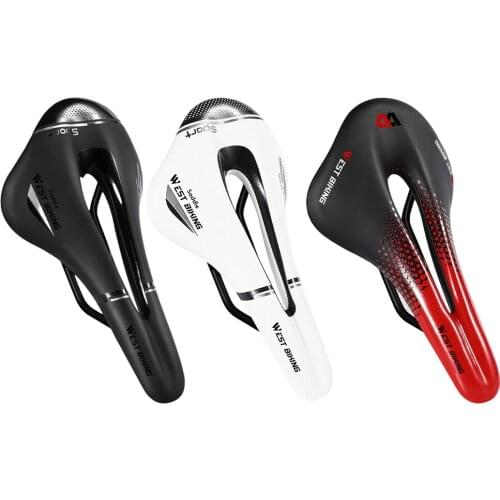 New West Biking Bicycle Cushion Coking Cozy Road Car Bicycle Saddle Mountain Bike Seat Cushion Accessories (black Red) 2021