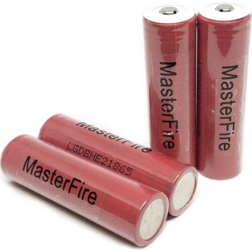 MasterFire Original 18650 3.7V ICR18650 HE2 2500mAh Battery High Drain Pulse 35A Rechargeable Lithium Batteries + Point Head