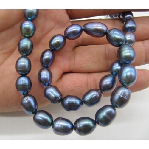 10-11MM NATURAL TAHITIAN BLACK PEARL NECKLACE 18"
