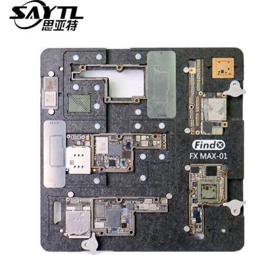 PCB Holder With BGA Reballing Stencil Kits for iPhone X XS XS MAX Motherboard Clamp Fixture Planting Tin Repair Tools Outils