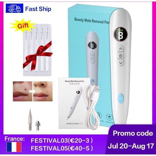8 Level LCD Plasma Pen Laser Mole Removal Skin Corn Freckle Tag Nevus Dark Age Sweep Spot Tattoo Remover Electric Pore Remover