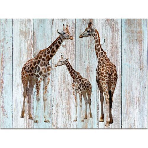 Full square round Giraffe family landscape 5d diy diamond painting cross stitch animal decoration 3d diamond mosaic embroidery