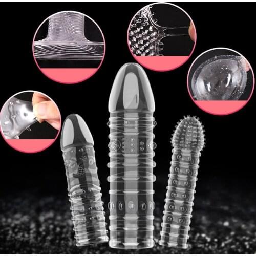 Extensions Condom Penis Sleeve Reusable Condom Clit Massager Adult Sex Toy For Men Delay Ejaculation Adult Sex Toy