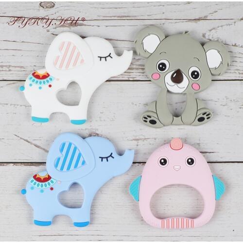 TYRY.HU 10 pieces Elephant Baby Teether Chew Jewelry Rodent Bebe Teething Toys Food Silicone Teething Soother