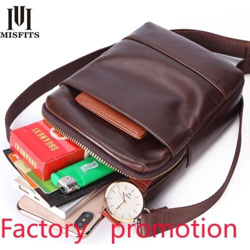 Factory Direct Sales of New Mens Business Mass Leather Shoulder-Bag you la pi Outdoor Casual Wear Leather Belt Pockets