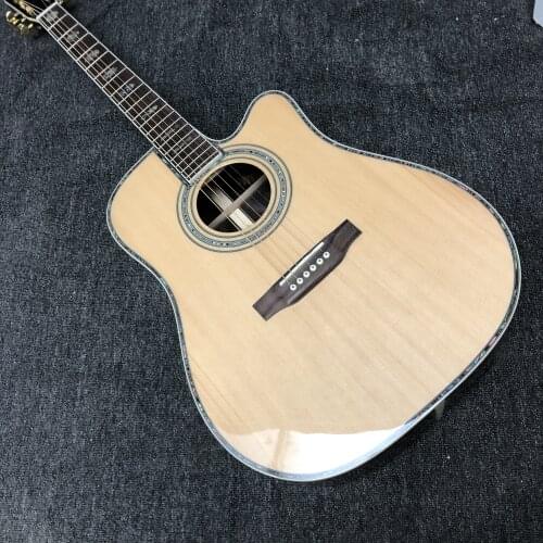 Cutaway acoustic guitar solid spruce top acoustic electric guitar classic KSG OEM single cut 41" guitar free shipping