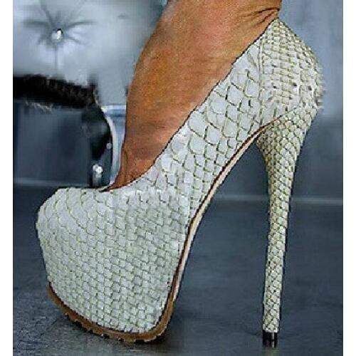 Sestito Best Selling 2019 Women Sexy Crocodile Print High Platform Dress Runway Shoes Ladies Round Toe Super High Heels Pumps