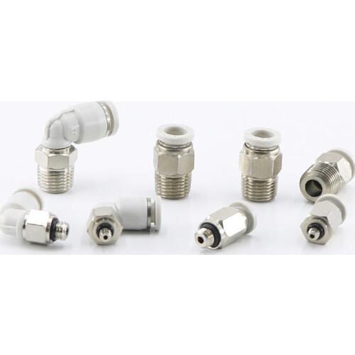 1pcs whtie Mini type fittings PC PL 4mm 6mm ,M3 M5 1/8"BSP pneumatic valve micro connectors