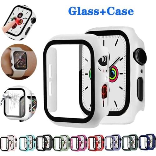 Glass+Case For Apple Watch 44mm 40mm iWatch Case 42mm 38mm Bumper Screen Protector+Cover Apple Watch Serie 6 5 4 3 SE Accessorie