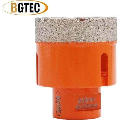 BGTEC Dia 50mm Vacuum brazed diamond drilling bits M14 Thread porcelain tile Drill Core bits granite marble ceramic hole saw