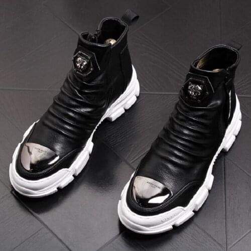 Men luxury designer color Causal flat thick bottom shoes male Hip-hop punk Loafers For web celebrity da10