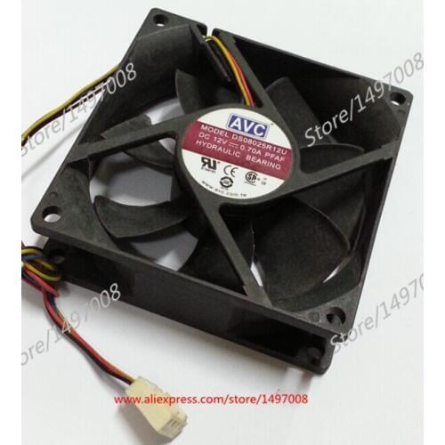 AVC DS08025R12U PFAF DC 12V 0.70A 80x80x25mm Server Cooling Fan