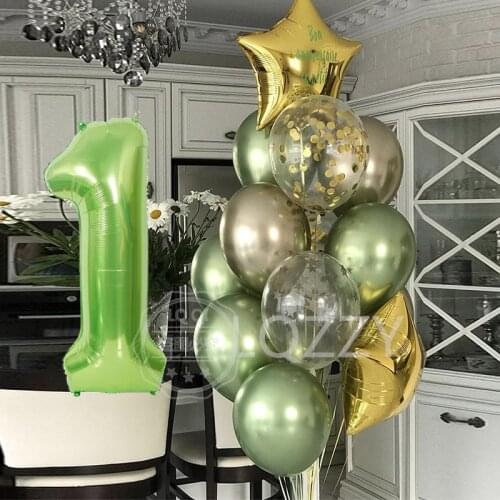 12pcs 1st Birthday Party Pink Number Foil Balloons Birthday Party Decoration Kids Baby Girl Princess 1 2 3 4 5 6 7 8 9 Years Old