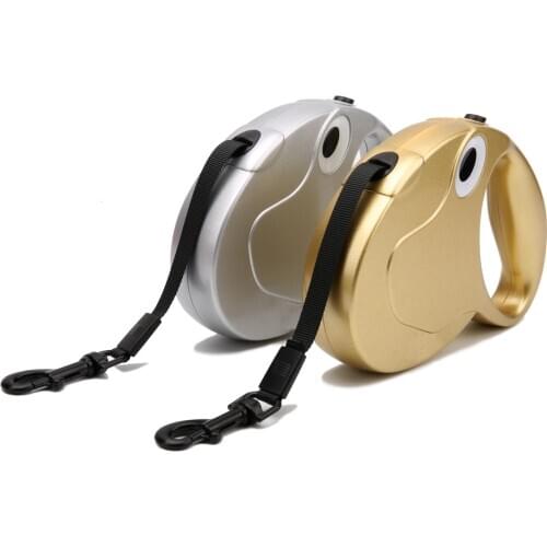 Retractable Dog Leash 5M Dog Walking Leash For Small Medium Dogs Durable Pet Training Walking Collar Leashes 3M Gold Silver