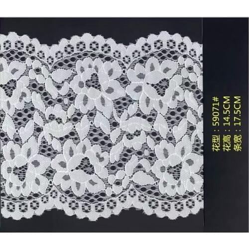 17.5cm high quality nylon spandex elastic lace trim,YX-59071