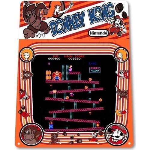 Tin Sign Sign A329 Donkey Kong Arcade Marquee Game Mame Retro Arcade Metal Decor Tin Sign 8x12 Inch Metal Tin Sign Decor Iron