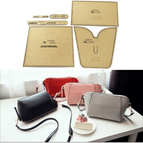 1Set DIY Kraft Paper Template Womens Crossbody Bag Shoulder Bags Shell Package Leather Craft Pattern DIY Stencil Sewing Pattern