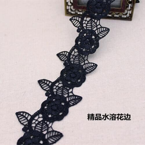 1M Latest Best Selling Black Lace Fabric Lace Ribbon Guipure 6cm Applique Laces Wedding Dress Trim Sewing Crafts crafting VG32