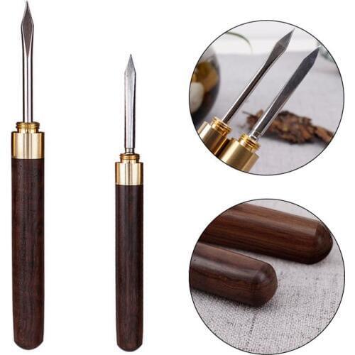 1pc Wood Sandalwood Stainless Steel Tea Needle with Wooden Handle Tea Knife Pry Tools Teaware Tea Ceremony Accessories
