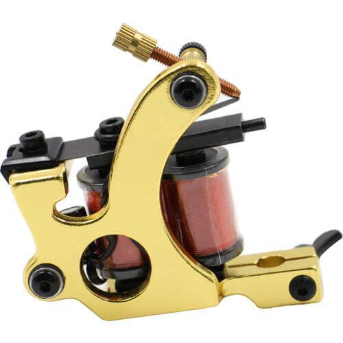 1PCS Cheap-Tattoo-Machines Handmade maquiagem Tattoo Machines Gun 10 Wrap Coils Cast Iron Machine For Liner And Shader caneta