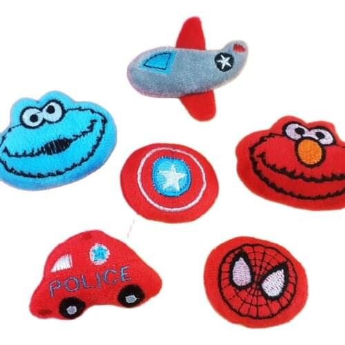10PCS/Lot 5cm Cartoon Plush Cotton-filled Patches Cute Car/Airplane/Rocket Padded Appliques DIY Headwear Clothing Accessories