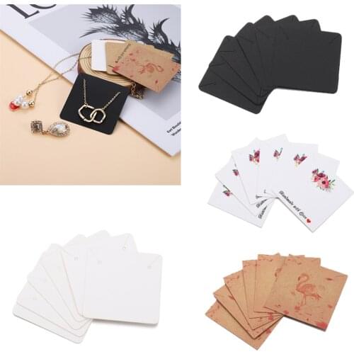 30Pcs/Lot Square Earrings Bracelet Display Cards Flower Flamingo Kraft Paper Hang Tag Card for DIY Jewelry Display Tool Card
