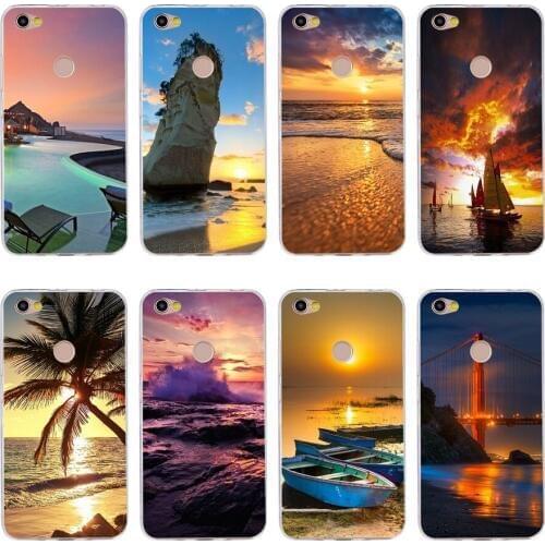 45H Marine sunset Scenery Silicone Soft Tpu Cover phone Case for xiaomi redmi 4a 6a 4x note 5a pro mi a1