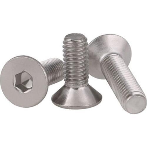 5pcs M5 304 flat head screw countersunk heads Hexagon bolt stainless steel flats cup screws 35mm-100mm Length