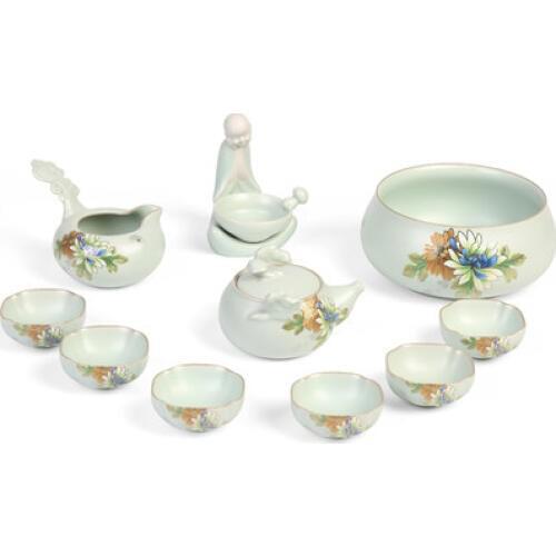 Japanese-style technology Kung Fu tea sets home hand caught teapot tea cups set gift box