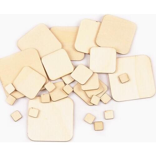 Multi size square fillet wood chip childrens drawing tool square blank wood chip