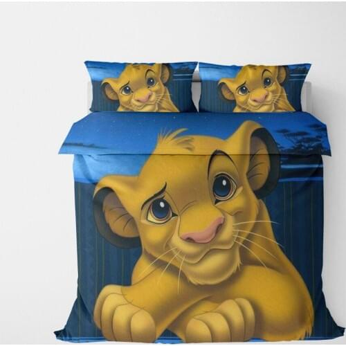 Disney The Lion King Simba Home Textile Cartoon Bedding Set Duvet Cover Pillowcases Twin Full Queen King Size Bedroom Decoration