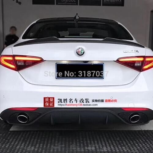 For Alfa Romeo Giulia Spoiler 2015-2019 Carbon Fiber Rear Roof Spoiler Wing Trunk Lip Boot Cover Car Styling