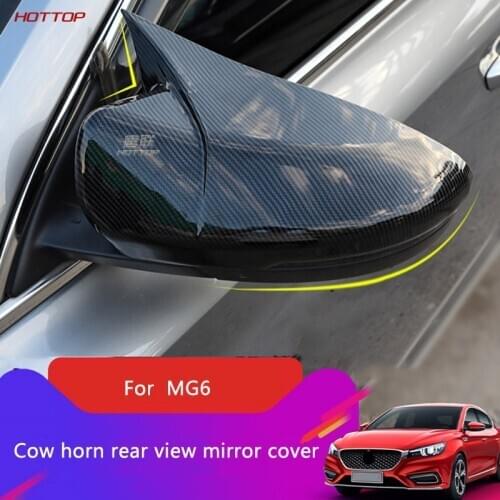 For MG6 2017 2018 2019 2020 Rear View Mirror Cover Carbon Fiber Cow Horn Full Package Reversing Mirror Frame Anti Collision