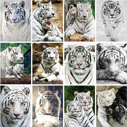 Evershine Diamond Painting Tiger Rhinestones Pictures Animals Diamond Embroidery Full Square Cross Stitch Kit Home Decoration