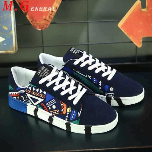 Board Shoes Men Graffiti Flats Summer Sneakers Fashion Canvas Mens Shoes Rainbow Man Lace Up Trainers Low Mens Casual Shoe C63