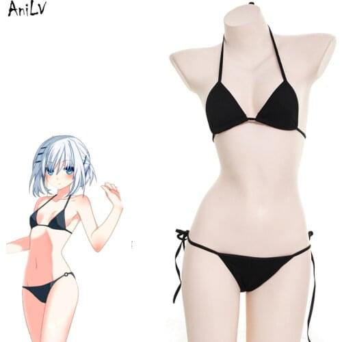 AniLV Japanese Anime DATE A LIVE Tobiichi Origami Bikini Swimsuit Costume Summer Beach Student Girl Swimwear Uniform Cosplay