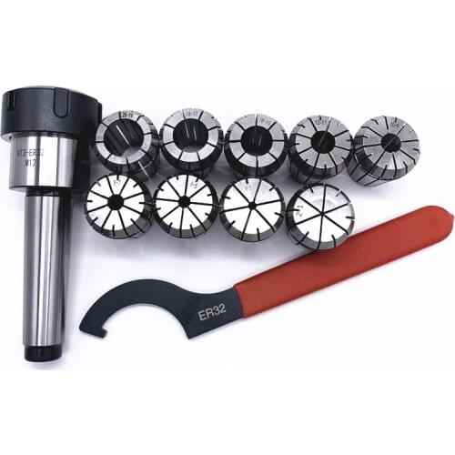Mohs taper shank milling chuck 1 pieces, ER32 chuck milling machine clip 9 pieces MT3 1 pieces