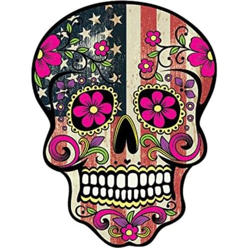 JDM RMEXICAN SUGAR SKULL Suv Car Stickers Decals Funny for Window Motorcycle Bodywork Car Decorative Interior KK13*10cm
