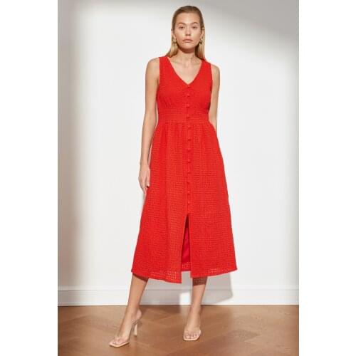 Trendyol Button Embroideries Dress TWOSS21EL3601