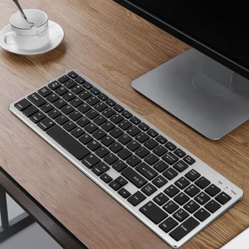 Full-Size Wireless Keyboard Bluetooth Keyboard Ultra-Thin Design For Tablet Smartphone iPad IOS Android Phone Spanish English